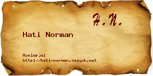 Hati Norman névjegykártya